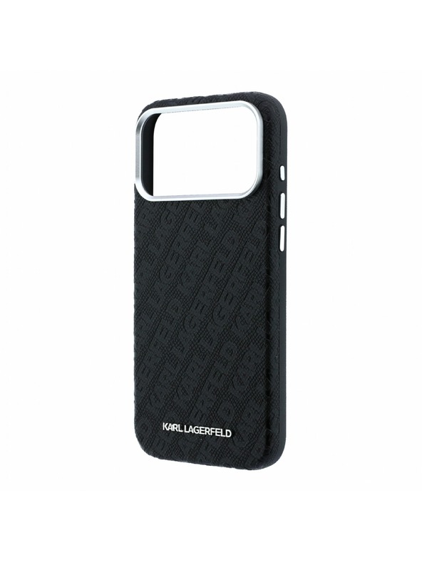 Karl Lagerfeld Karl Lagerfeld PU Grained Allover Semi Wrap Magsafe Stražnji poklopac za iPhone 18 Pro Max Black