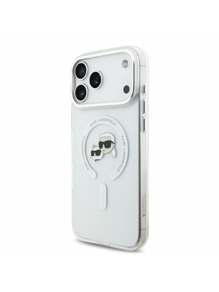 Karl Lagerfeld Karl Lagerfeld IML K&CH Heads Metal Frame MagSafe Stražnji poklopac za iPhone 18 Pro Max White