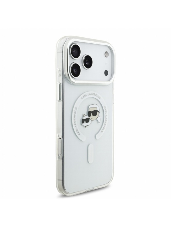 Karl Lagerfeld Karl Lagerfeld IML K&CH Heads Metal Frame MagSafe Stražnji poklopac za iPhone 18 Pro Max White
