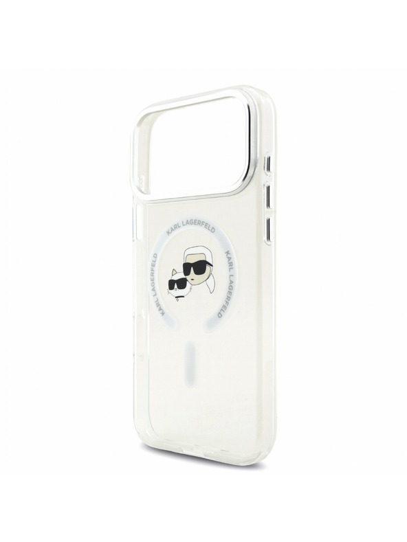 Karl Lagerfeld Karl Lagerfeld IML K&CH Heads Metal Frame MagSafe Stražnji poklopac za iPhone 18 Pro Max White