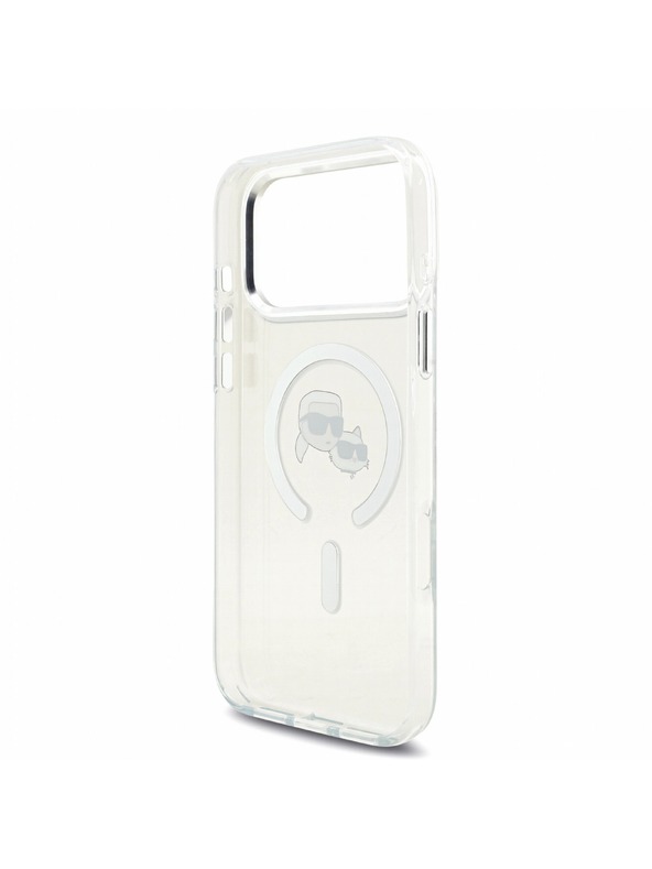 Karl Lagerfeld Karl Lagerfeld IML K&CH Heads Metal Frame MagSafe Stražnji poklopac za iPhone 18 Pro Max White