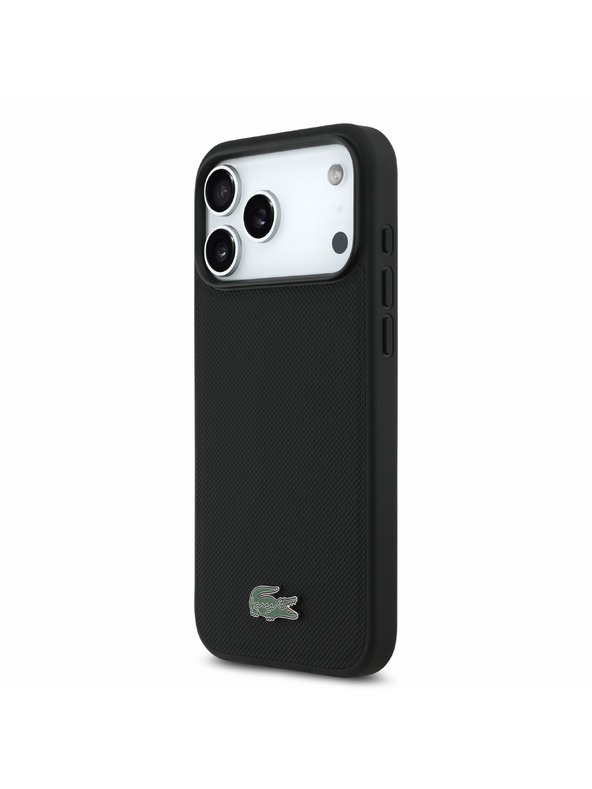 Lacoste Lacoste PVC Iconic Petit Pique Metal Logo MagSafe Stražnji poklopac za iPhone 18 Pro Max Black
