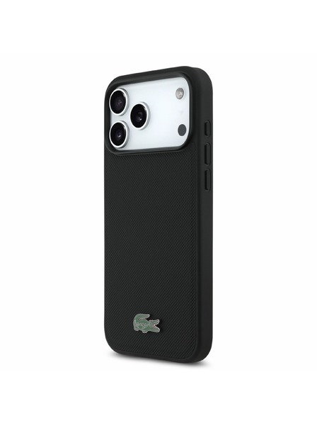 Lacoste Lacoste PVC Iconic Petit Pique Metal Logo MagSafe Stražnji poklopac za iPhone 18 Pro Max Black