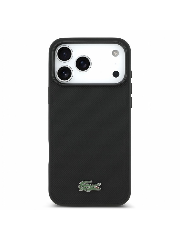 Lacoste Lacoste PVC Iconic Petit Pique Metal Logo MagSafe Stražnji poklopac za iPhone 18 Pro Max Black