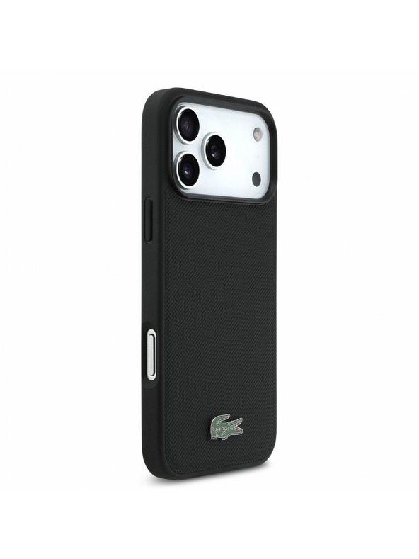 Lacoste Lacoste PVC Iconic Petit Pique Metal Logo MagSafe Stražnji poklopac za iPhone 18 Pro Max Black