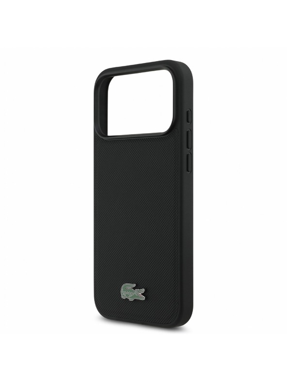 Lacoste Lacoste PVC Iconic Petit Pique Metal Logo MagSafe Stražnji poklopac za iPhone 18 Pro Max Black
