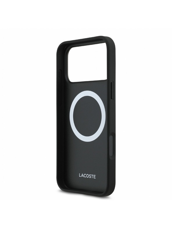 Lacoste Lacoste PVC Iconic Petit Pique Metal Logo MagSafe Stražnji poklopac za iPhone 18 Pro Max Black