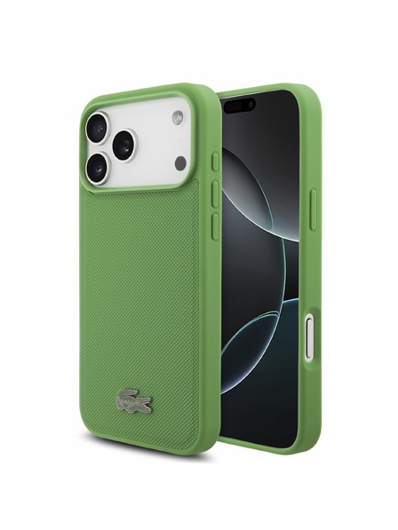 Lacoste Lacoste PVC Iconic Petit Pique Metal Logo MagSafe Stražnji poklopac za iPhone 18 Pro Max Estragon