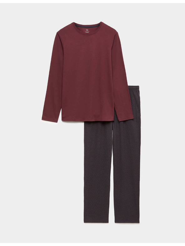 Marks & Spencer Pidžama komplet od 100% pamuka sa geometrijskim printom Marks & Spencer crvena