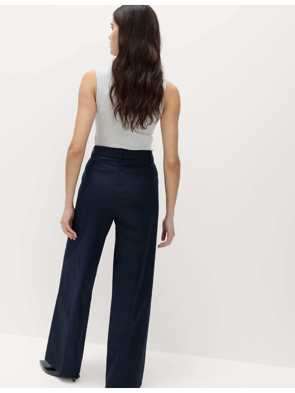 Marks & Spencer Chino hlače sa širokim nogavicama i visokim udjelom pamuka Marks & Spencer mornarsko plava