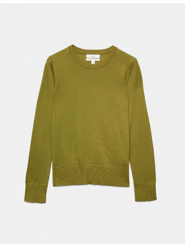 Marks & Spencer Pulover sa V izrezom od čiste merino vune Marks & Spencer zelena