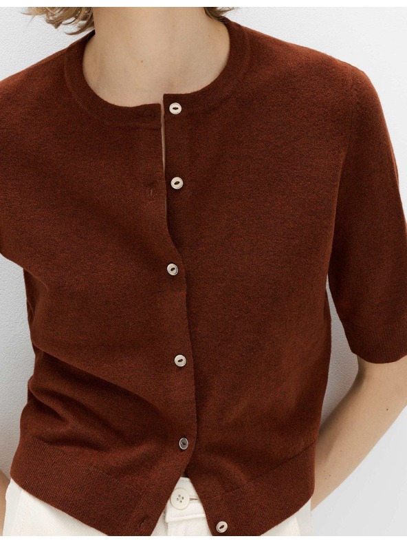 Marks & Spencer Skraćeni cardigan sa dugmadima sprijeda i zračnim prđom Marks & Spencer smeđa