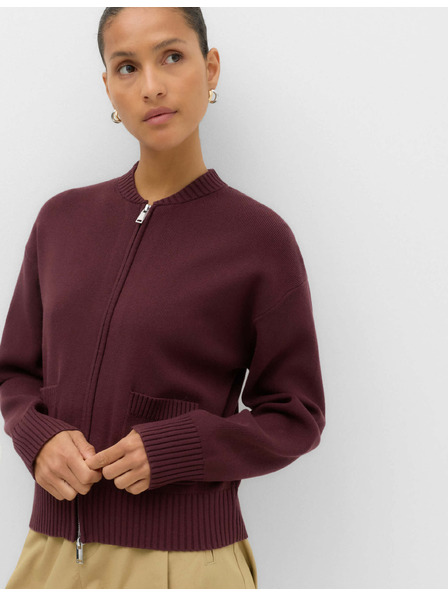 Marks & Spencer Pleteni bomber cardigan na rajsferšlus Marks & Spencer crvena