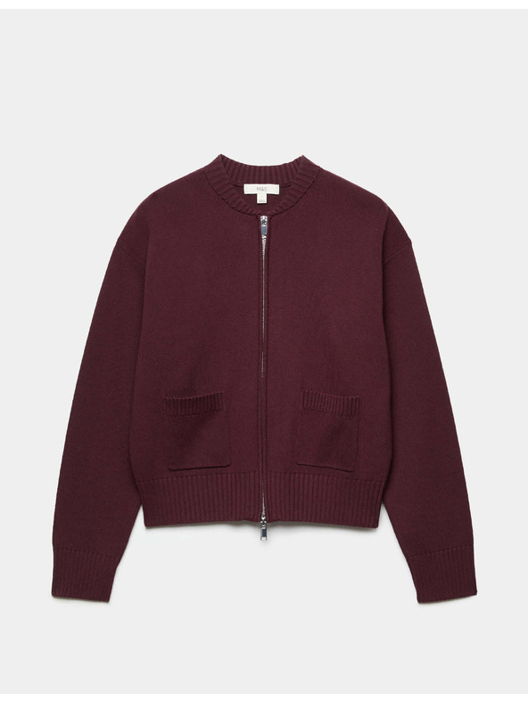 Marks & Spencer Pleteni bomber cardigan na rajsferšlus Marks & Spencer crvena