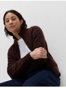 Marks & Spencer Bomber cardigan sa stojećim ovratnikom od bukleta i vune Marks & Spencer smeđa