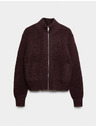 Marks & Spencer Bomber cardigan sa stojećim ovratnikom od bukleta i vune Marks & Spencer smeđa