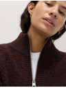 Marks & Spencer Bomber cardigan sa stojećim ovratnikom od bukleta i vune Marks & Spencer smeđa