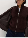 Marks & Spencer Bomber cardigan sa stojećim ovratnikom od bukleta i vune Marks & Spencer smeđa
