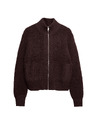 Marks & Spencer Bomber cardigan sa stojećim ovratnikom od bukleta i vune Marks & Spencer smeđa