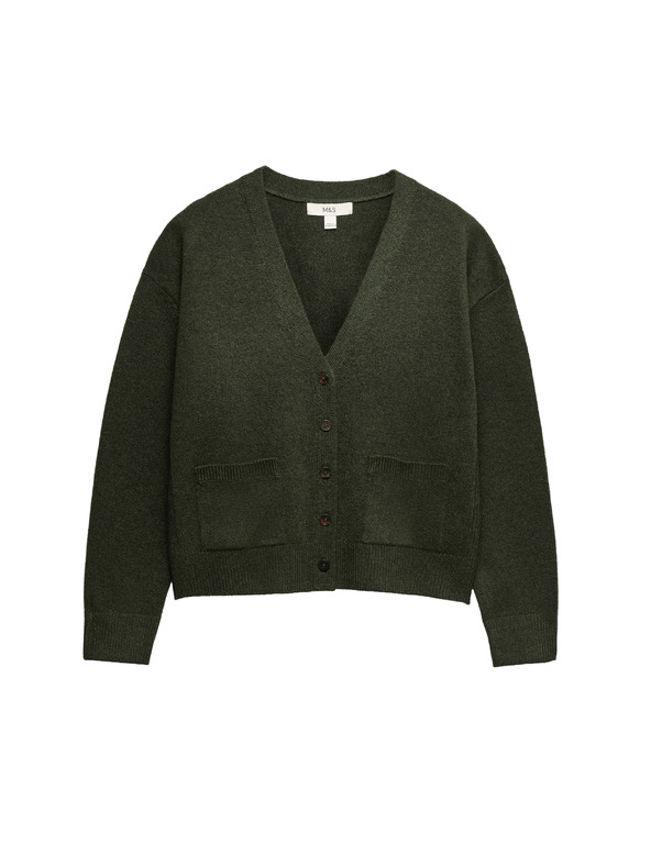 Marks & Spencer Cardigan sa dugmadima od zračnog pređa sa V izrezom Marks & Spencer zelena
