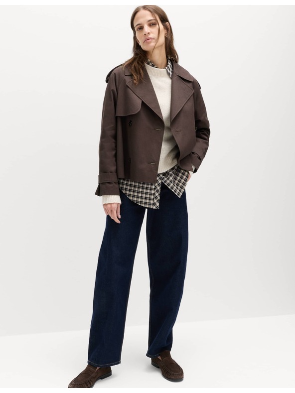 Marks & Spencer Kratka trench jakna od čiste pamuka Marks & Spencer smeđa