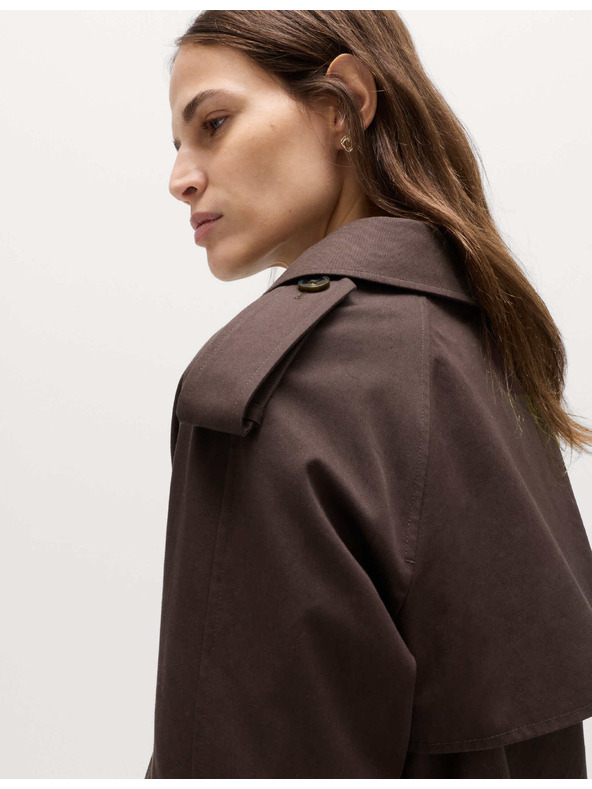 Marks & Spencer Kratka trench jakna od čiste pamuka Marks & Spencer smeđa