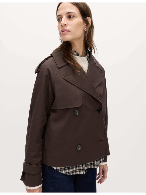 Marks & Spencer Kratka trench jakna od čiste pamuka Marks & Spencer smeđa