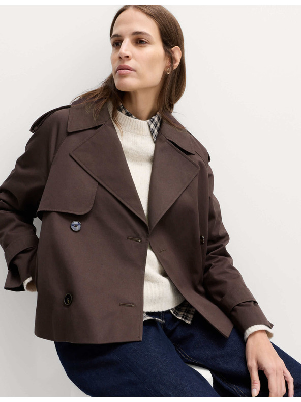 Marks & Spencer Kratka trench jakna od čiste pamuka Marks & Spencer smeđa