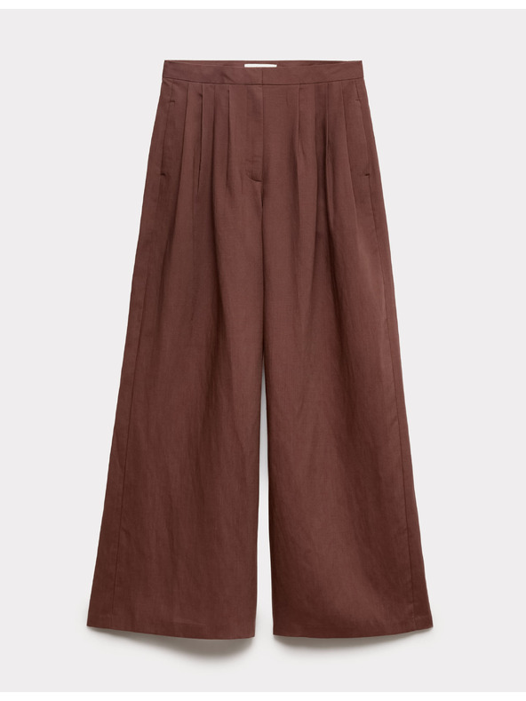 Marks & Spencer Hlače Palazzo sa складanjem i lanom Marks & Spencer smeđa