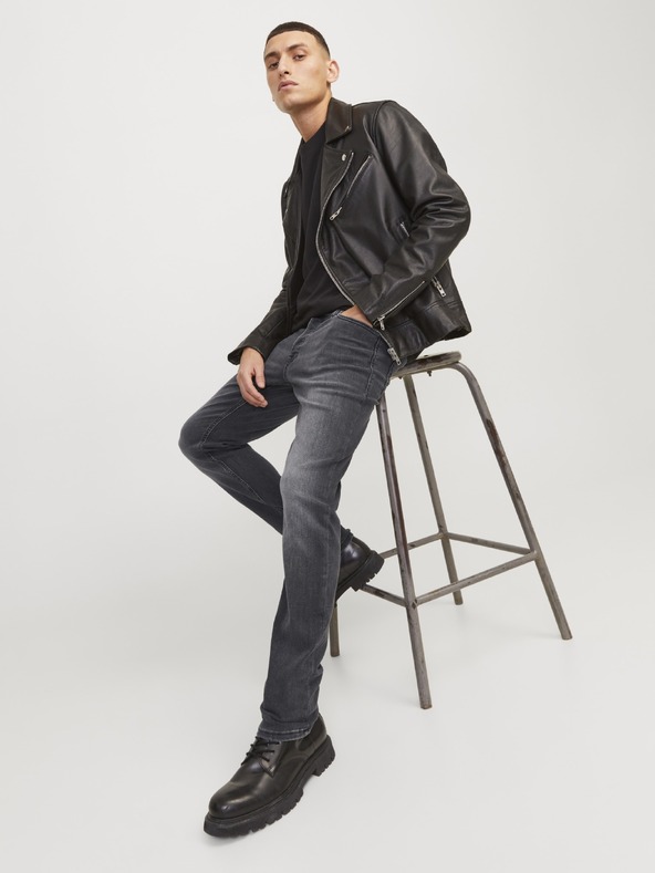 Jack & Jones JJIGLENN muske crne slim fit traperice