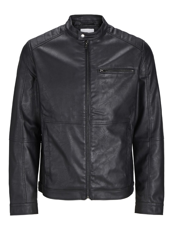 Jack & Jones JJEDYLAN crna muska kozna jakna