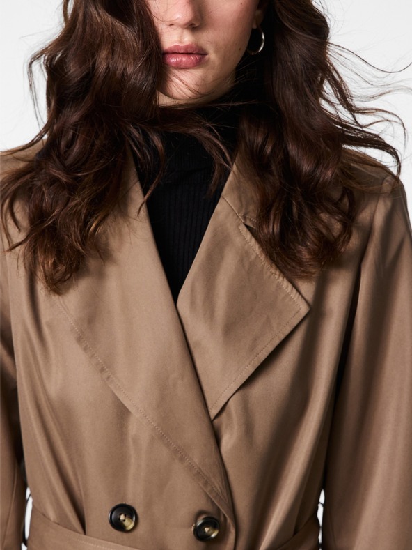 Pieces Smeđa zenski trench coat SCARLETT