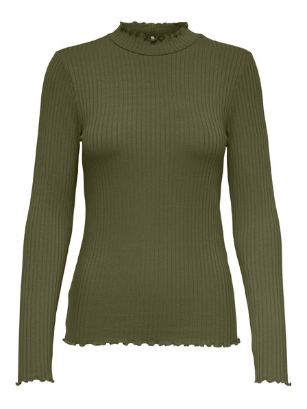 Jacqueline de Yong Majica s dugim rukavima FRANSISKA maslinasto zelena