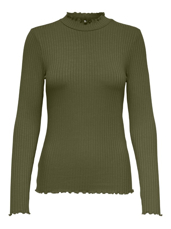 Jacqueline de Yong Majica s dugim rukavima FRANSISKA maslinasto zelena