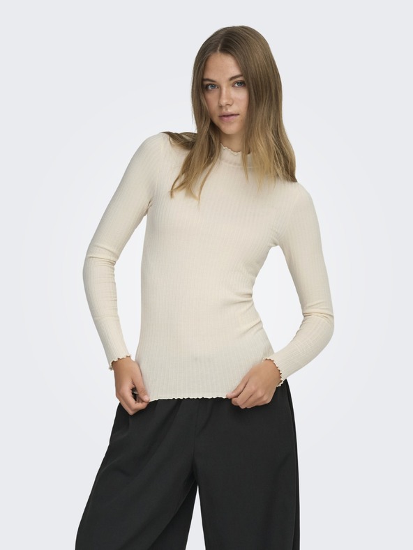 Jacqueline de Yong Top s dugim rukavom FRANSISKA sivi