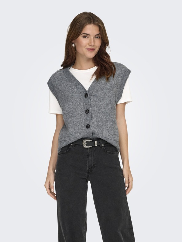 Jacqueline de Yong Kardigan bez rukava SUPER grey melange