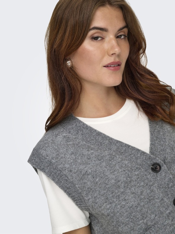 Jacqueline de Yong Kardigan bez rukava SUPER grey melange