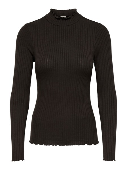 Jacqueline de Yong Majica s dugim rukavima FRANSISKA black coffee