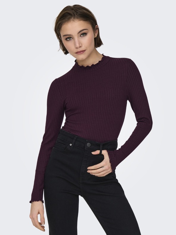 Jacqueline de Yong Majica s dugim rukavima FRANSISKA vinska