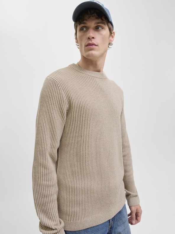 Jack & Jones Muški pleteni pulover moonbeam