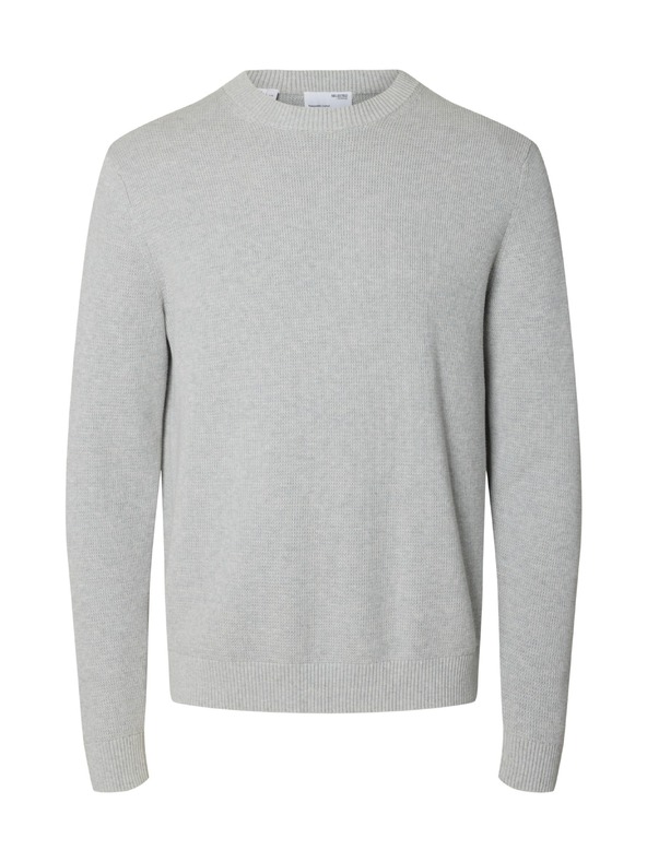 SELECTED Muški strukturirani pulover light grey