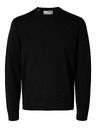 SELECTED Muški merino pulover crni
