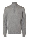 SELECTED Muški pulover na rajsferšlus kod vrata grey melange
