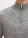 SELECTED Muški pulover na rajsferšlus kod vrata grey melange