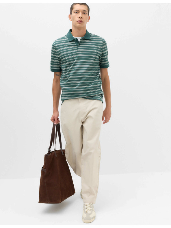 Marks & Spencer Prugasta polo majica od čiste pamuka tinturane u predi Marks & Spencer zelena
