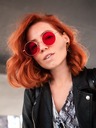 VEYREY VeyRey linen sunglasses Gunnel gold frame red lenses