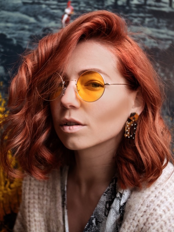 VEYREY VeyRey linen sunglasses Gunnel gold frame yellow lenses