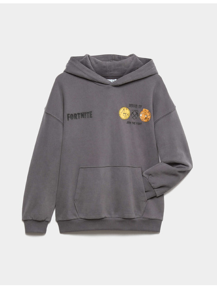 Marks & Spencer Hoodie od čistog pamuka s kapuljačom i grafičkim motivom Fortnite™ (6–16 godina) Marks & Spencer siva