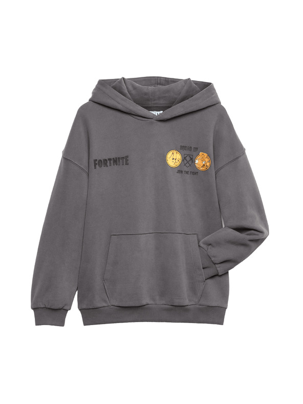 Marks & Spencer Hoodie od čistog pamuka s kapuljačom i grafičkim motivom Fortnite™ (6–16 godina) Marks & Spencer siva