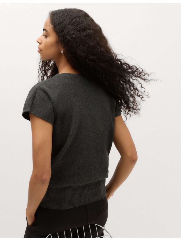 Marks & Spencer Pleteni top s naboranim izrezom i primjesom vune Marks & Spencer siva